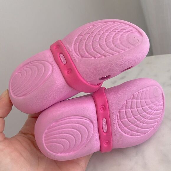 Crocs Kids Girls Keeley Springtime Embellished Mary Jane Flats Shoes Pink 6/ C6 - Picture 7 of 13
